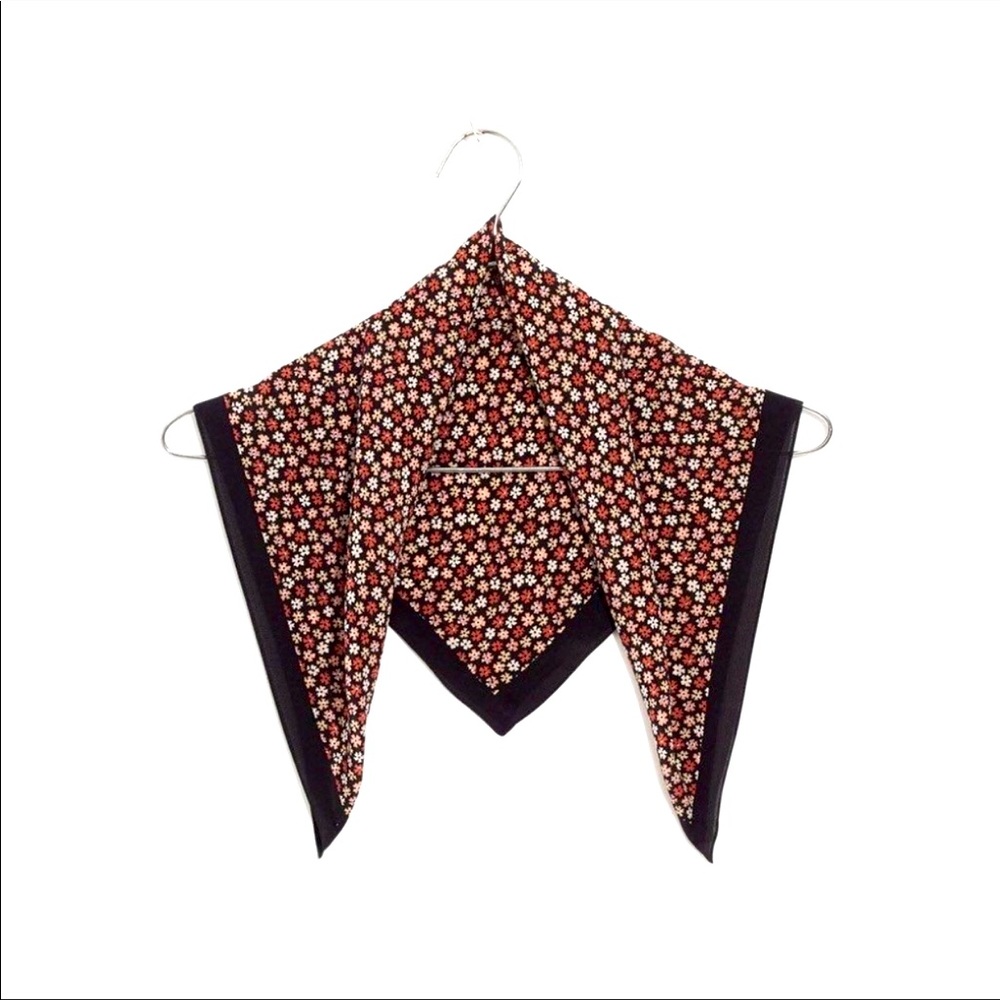 Madewell Vintage silk bandana scarf Flower Black